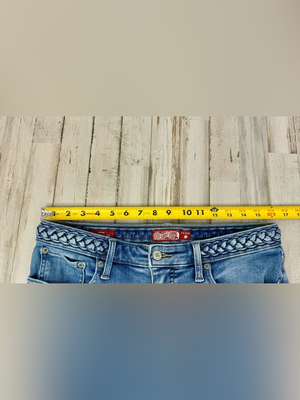 Lucky Brand Stevie High Rise Flare Jeans Womens 14/32R (32x33) Light Wash Blue - Picture 6 of 11